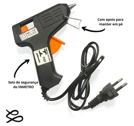 Kit Pistola Cola Quente + 7 Bastões Bivolt 110 220v