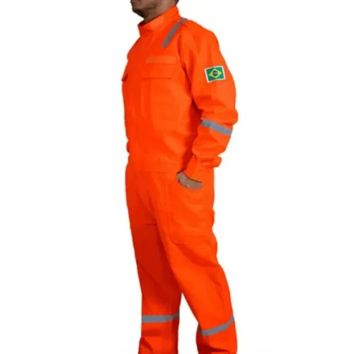 Macacão RF Offshore Risco 1 e 2 c/ Faixa Refletiva Cinza. 