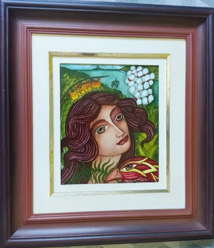 Quadro da artista VERA SABINO - acrílico sobre eucatex 