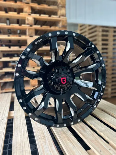 Jogo De Rodas Gisa 9059 Preto Brilhante 5x127 - 18x9 Offset 0