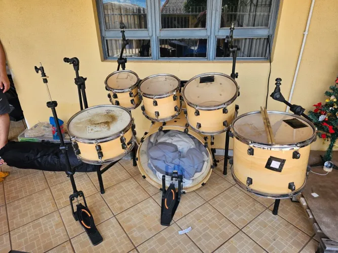 Bateria CrossRoad Natural Brilhante Com Rack - Rmv