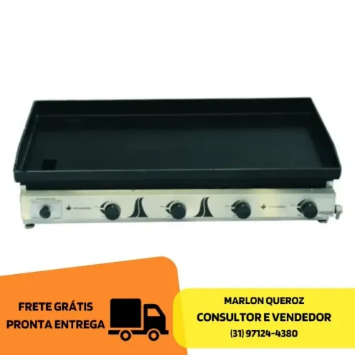 Chapa de Lanches a Gás Venâncio 4 Queimadores