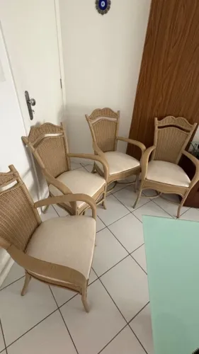 Conjunto de 4 Cadeiras em Vime Tailandês