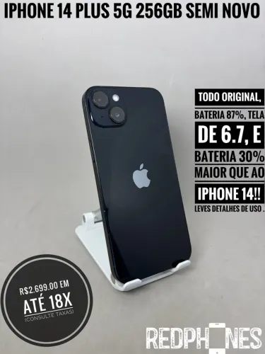 Loja física. Aceitamos trocas em iPhone's ou Android. iPhone 14 Plus 256GB