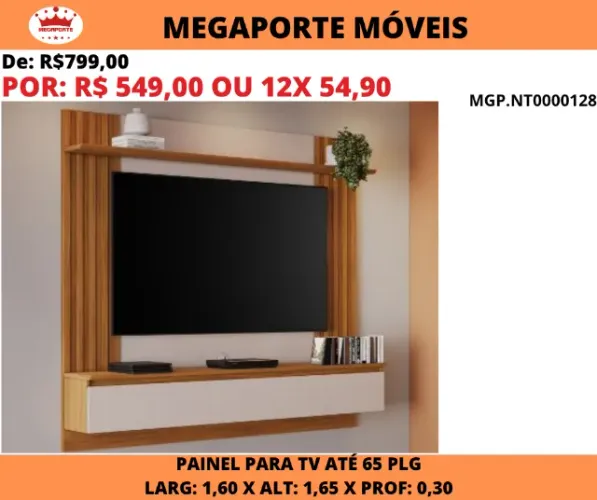 Painel NT 1,60 P/Tv até 65 Polegadas