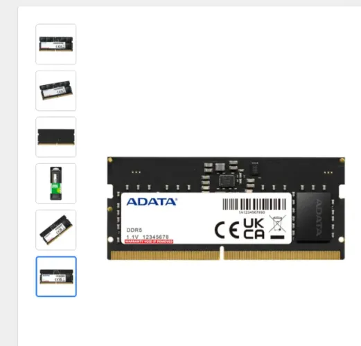 Memória Ram Para Notebook Adata, 8gb, 5600mhz, Ddr5