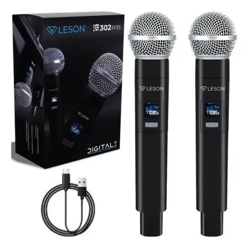 Microfone Sem Fio Leson LS302 UHF