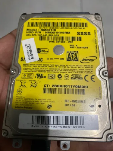 HD Samsung HM321HI 320 GB para Notebook ? Saudável