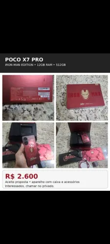 POCO X7 PRO EDIÇÃO IRON MAN 512GB 12RAM
