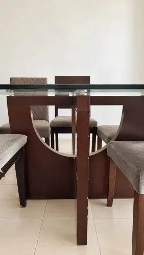 Mesa de vidro 6 cadeiras