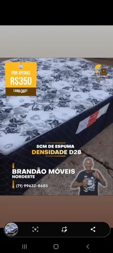 cama Entrega R$30,00casal d28 espuma 5 centímetros altura 59