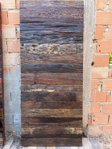 Porta pivoltante rústicas feita com madeira de dormente, porta de entrada luxo 