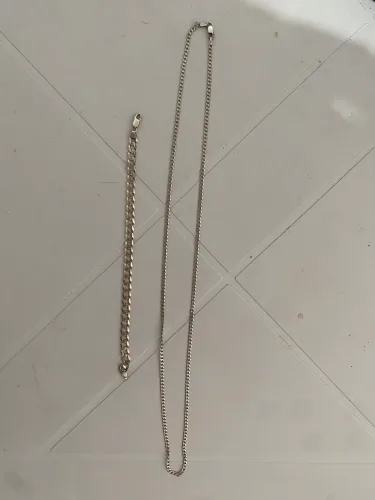 Corrente e pulseira de prata