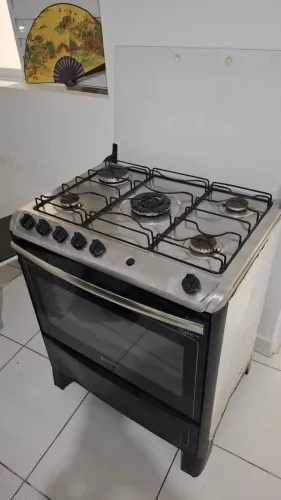 Fogão atlas agile top 5 bocas mesa inox tripla chama
