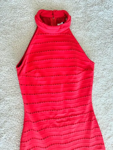 VESTIDO VERMELHO BANDAGEM TALGUI CONVIDADA FESTA CASAMENTO