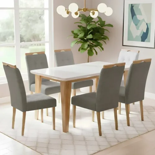 Mesa Kota com 6 cadeiras Sophia - Entrega Rápida