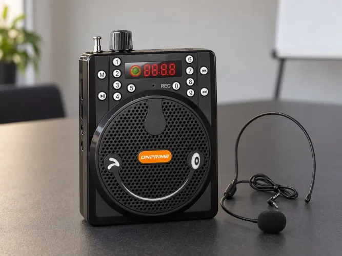 Megafone Amplificador de Voz Portátil 20W com Microfone OnPrime K8BT