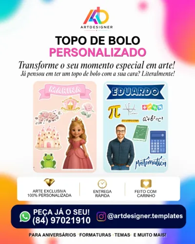 Topos de Bolo Personalizados
