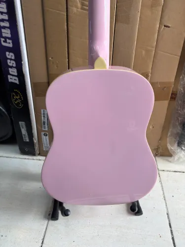 Violão de nylon para criança ou adolescente tamanho 3/4 rosa bebê compre para sua filha 
