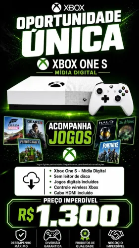Xbox One S mídia digital