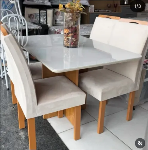 Mesa de Jantar Salinas 4 Cadeiras 120x80 - Nova e embalada !!