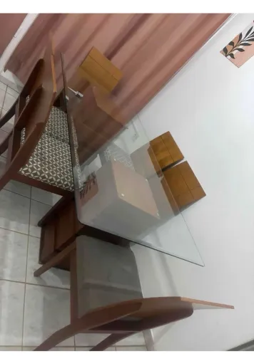 Mesa madeira maciça 6 cadeiras