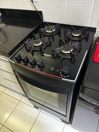 Fogão 4 bocas Vidro Preto Dako Supreme Seminovo