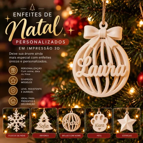 Enfeite de natal personalizados 3D