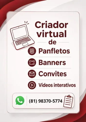 Criador de Panfletos/ Banners/ Convites/ Vídeos interativos