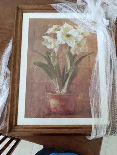 Quadro | moldura madeira maciça | vidro fosco | 89 cm x 70 cm. 