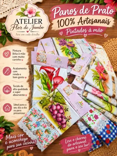 Panos de prato 100%artesanal