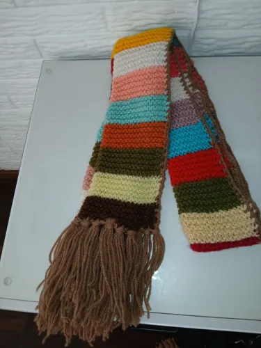 Cachecol artesanal listrado