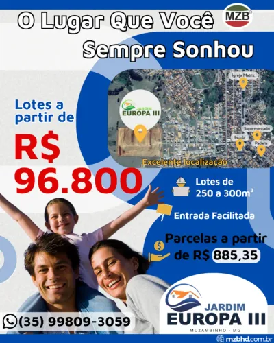 Lotes - Loteamento Jardim Europa III - Muzambinho MG