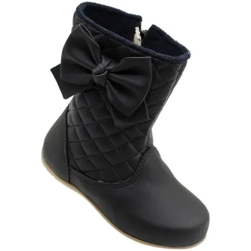 Bota Botinha Infantil Preta Menina Pingo De Pé Preto 457PR