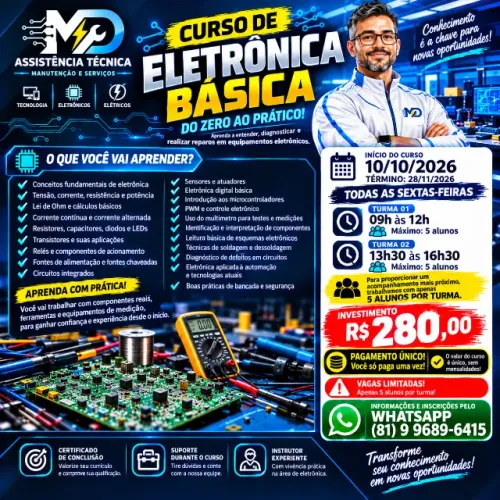 ? CURSO DE ELETRÔNICA BÁSICA ? APRENDA ELETRÔNICA NA PRÁTICA! ?