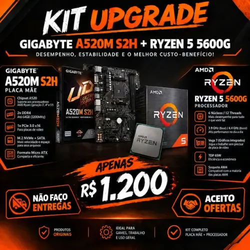 Kit A520M Gigabye+Ryzen 5 5600G