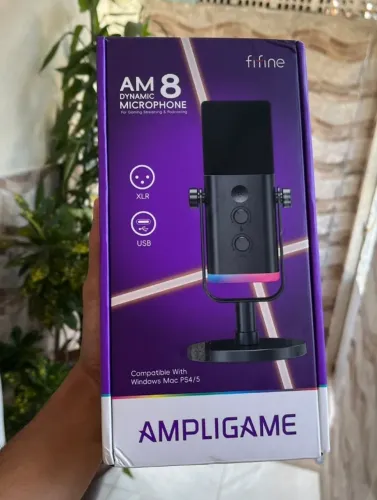 (NOVO) Microfone AM8 Fifine usb/xlr com RGB