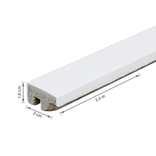 Rodapé de Poliestireno 466 Liso Branco 240x3cm Santa Luzia
