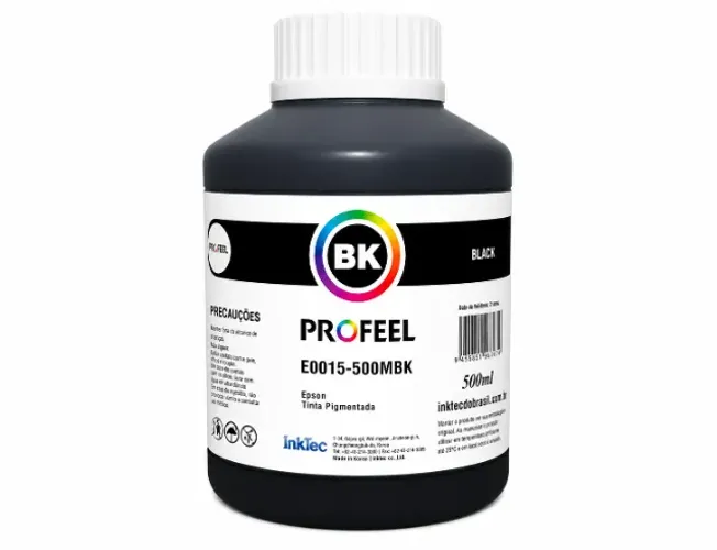 500ml Tinta Pigmentada Black para Impressora Epson InkTec Profeel E0015