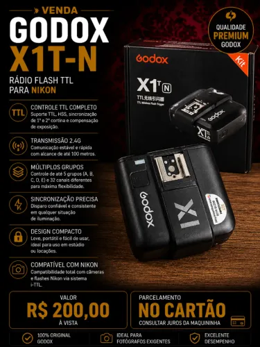 RÁDIO FLASH GODOX X1T-N