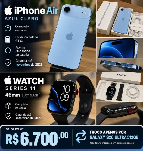iPhone Air 256 + Apple Watch série 11 46mm