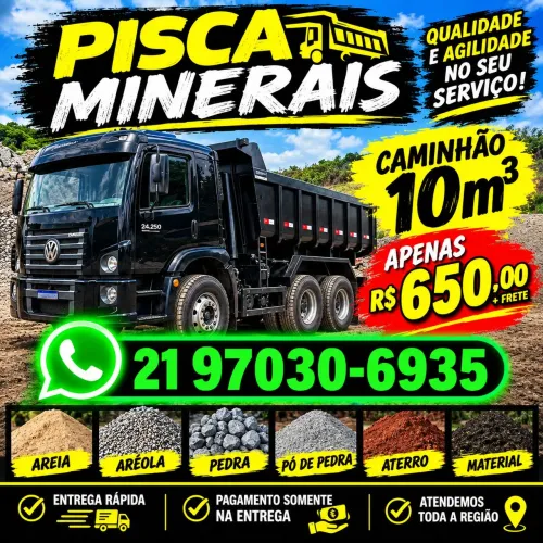 Areia 10m³ a partir 650,00 + frente