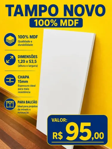 TAMPO DE MDF NOVO 1,20cm - P/BALCÃO