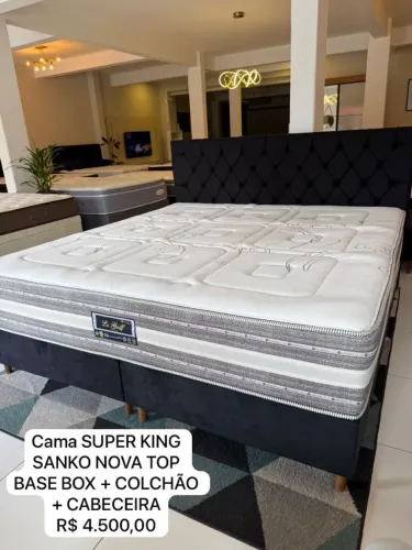 Colchão KING NOVO + BASE BOX + CABECEIRA - Entrega grátis!!