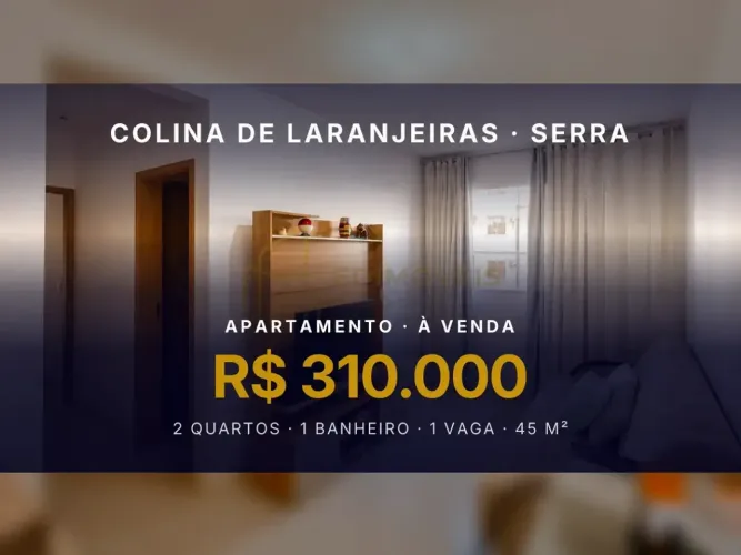 Colinas de Laranjeiras: apartamento com 2 quartos e estrutura de lazer incrível!