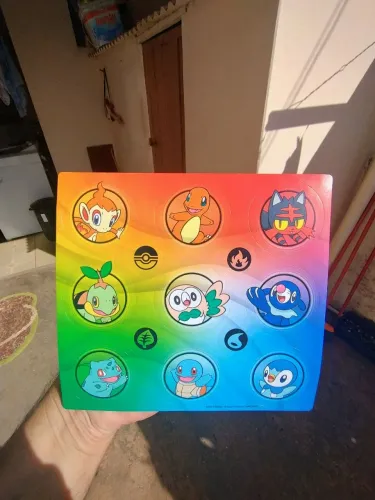 Cartela de Adesivos Pokémon Parceiro Inicial Série 1