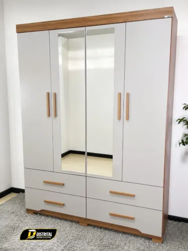 Guarda Roupa Miami 4 Portas 4 Gavetas com Espelho Oferta