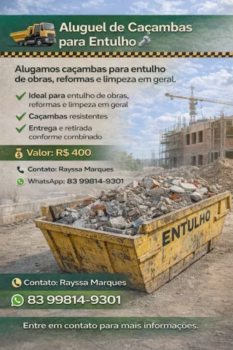 CAÇAMBAS PARA ENTULHO.