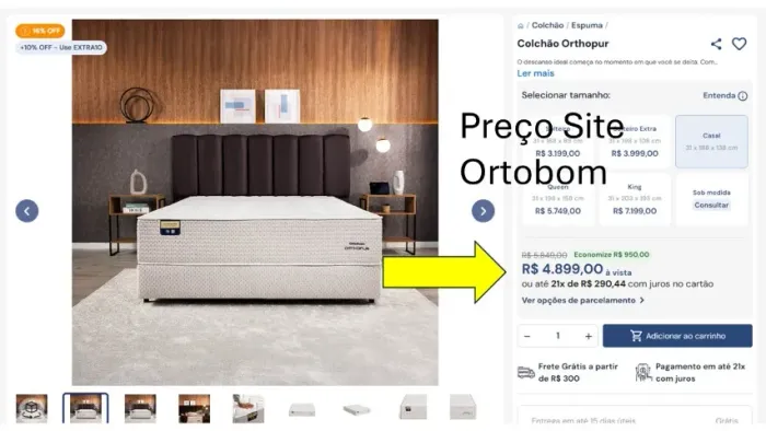 Colchão Ortobom Orthopur Casa 