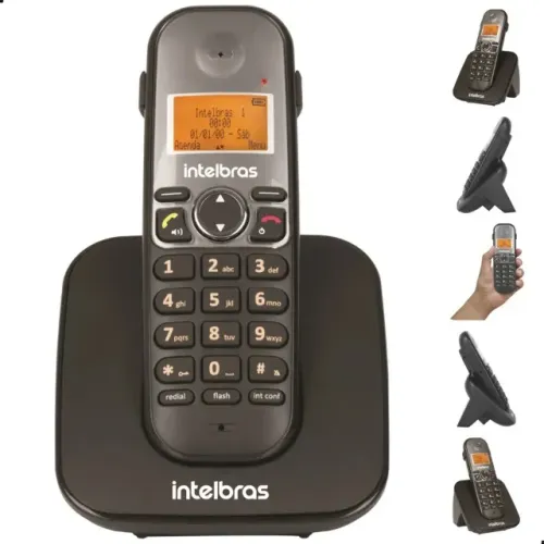 Telefone Sem Fio Digital Ts 5120 Intelbras Com Bina Viva Voz Grafite 127/220v